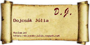Dojcsák Júlia névjegykártya