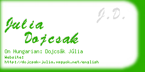julia dojcsak business card