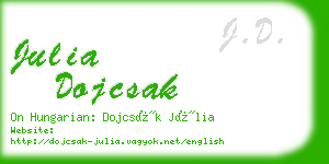 julia dojcsak business card